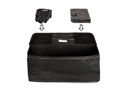 Aufbewahrungstasche für e-tron Ladekabel mit Reinigungstuch und Handschuhen