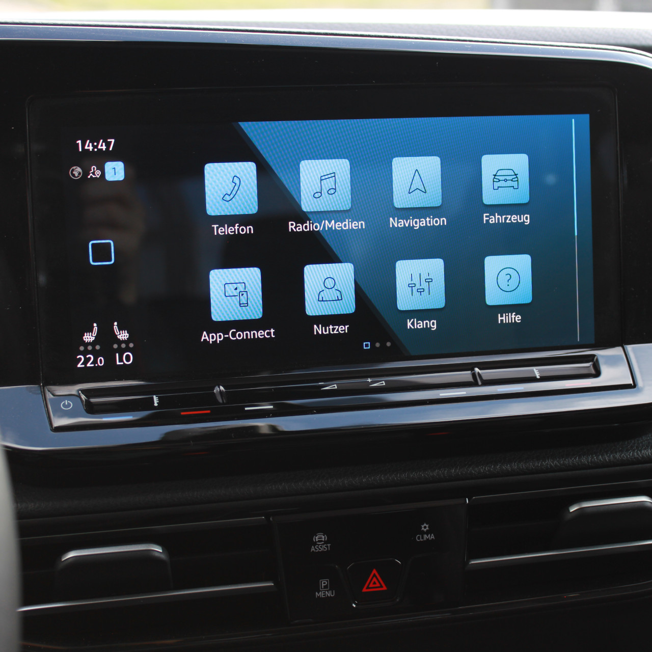 Das Infotainment des VW Caddy