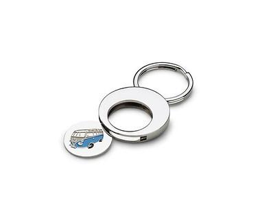 Schlüsselanhänger Silber, mit Pfandchip (1€ Münze), T1